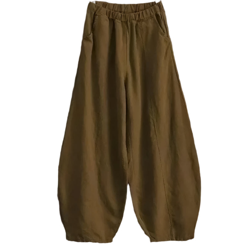 Nora – Modren wijde pijpen Broek met zijzakken