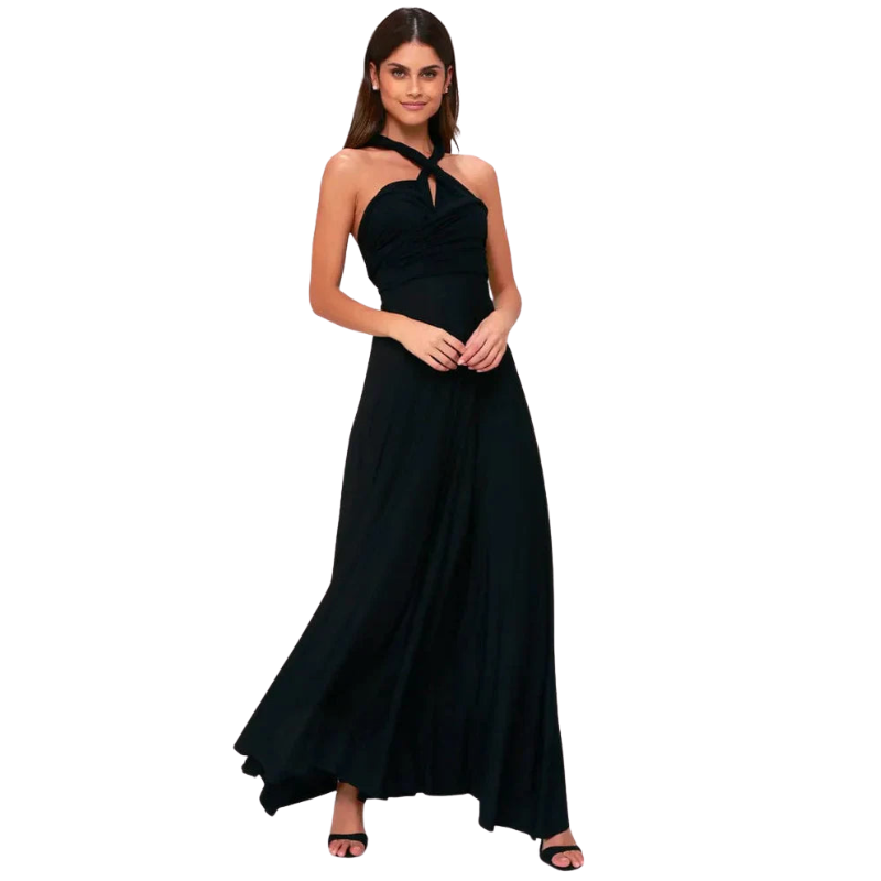 Ariana – Maxi Wikkeljurk met Vloeiende Silhouet en Verstelbare Striksluiting
