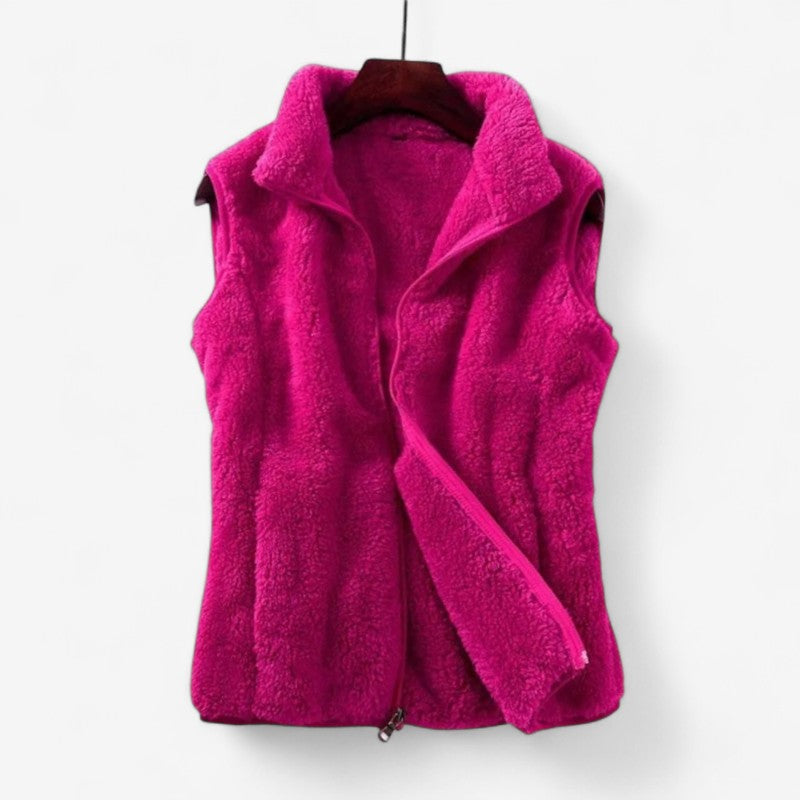 Lindan - Mouwloos Vest met Opstaande Kraag en Ritssluiting