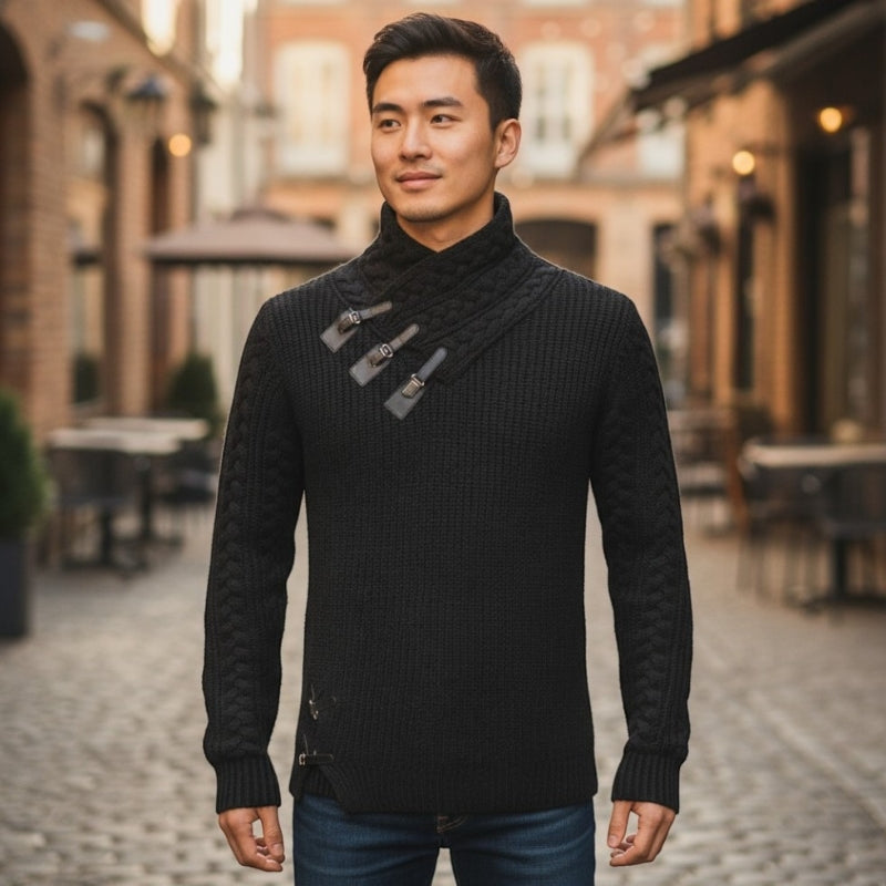 Theodore – Lange Mouw Slim Fit Trui met Geribbelde Details