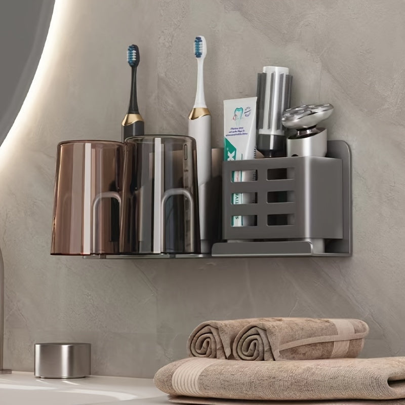 ToothMate – Wandgemonteerde Tandenborstelhouder met Multifunctionele Opbergruimte