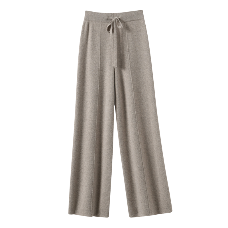 Evelyn – Hoge taille broek met wijde pijpen en losse pasvorm