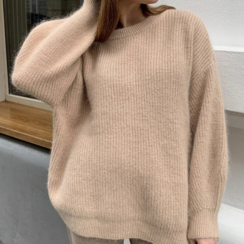 Maya – Oversized Trui met Lange Mouwen en Ronde Hals