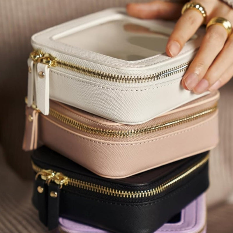 Lila – Mini vierkante make uptas met veilige ritssluiting