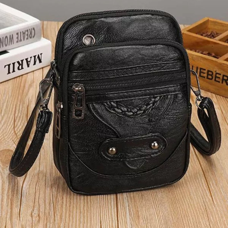 Elizabeth - Handtas met Schouderriem en Meerdere Ritssluitingen