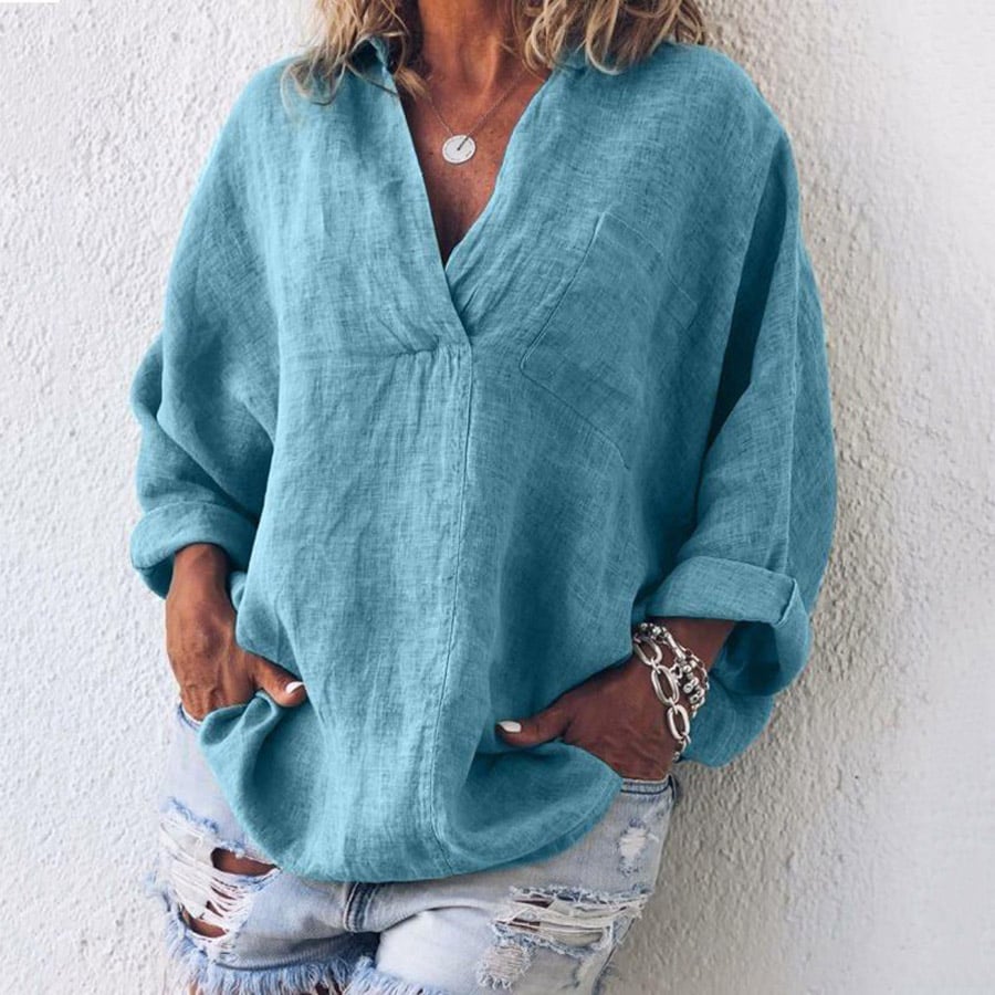 CasualEase™ - Comfort DamesOverhemd Met V-Hals