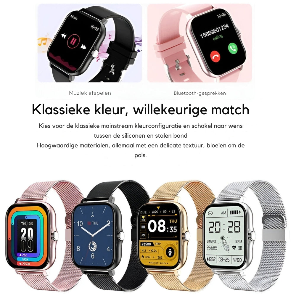 Gawande – Strak smartwatch met verstelbare band en soepel touchscreen