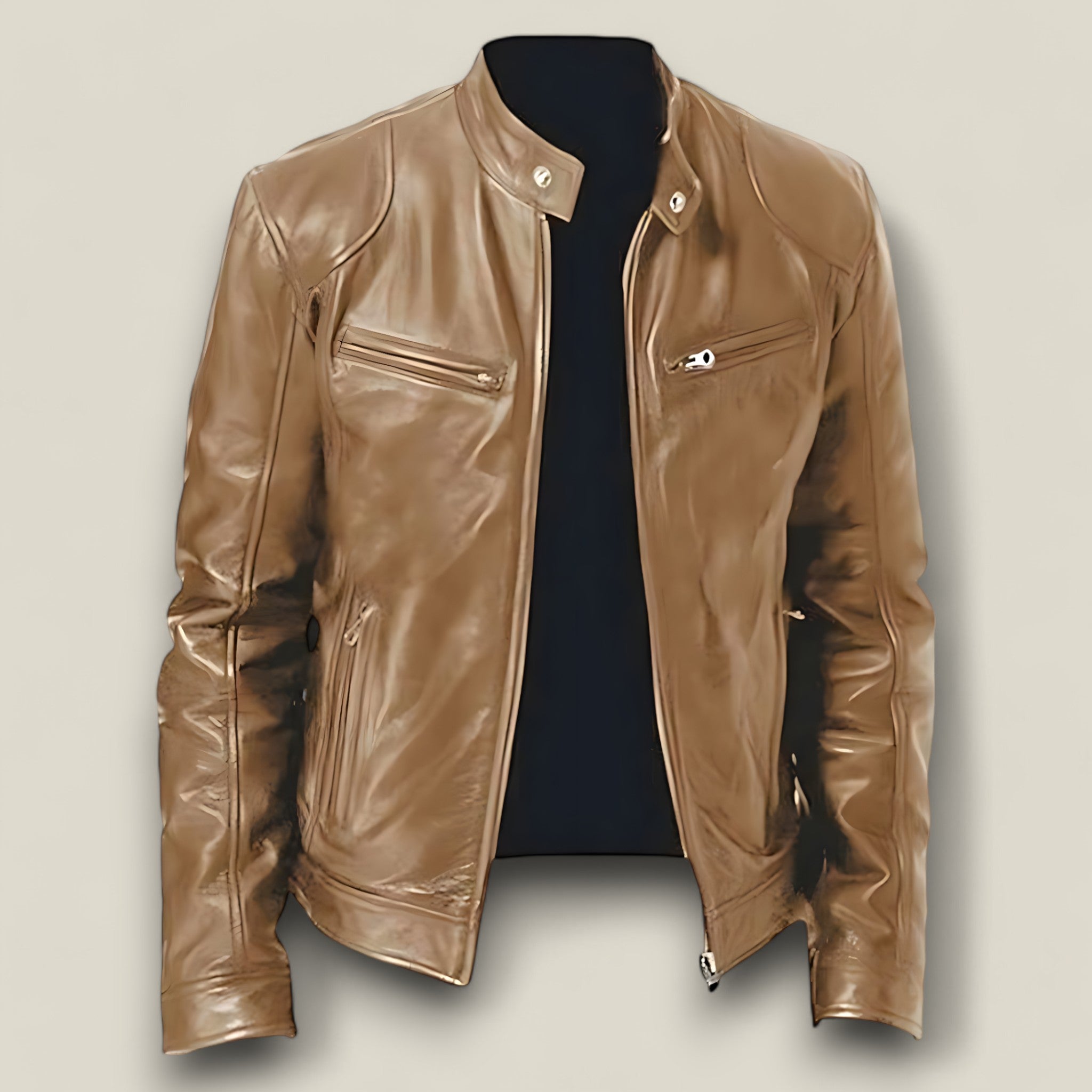 Basile - Strakke motorjas met slim fit en opvallend urban design