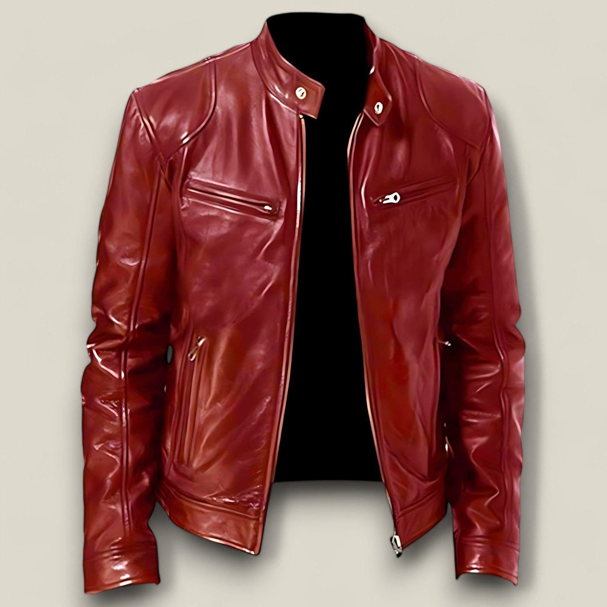 Basile - Strakke motorjas met slim fit en opvallend urban design