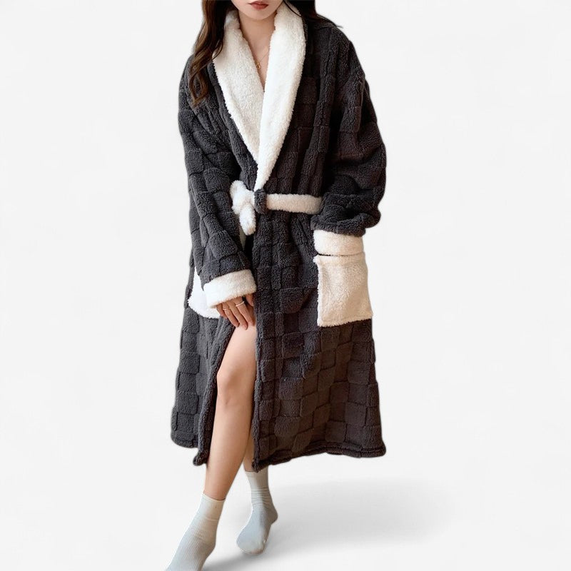 Ember - Lange Mouw Badjas met Ceintuurriem en Reverskraag