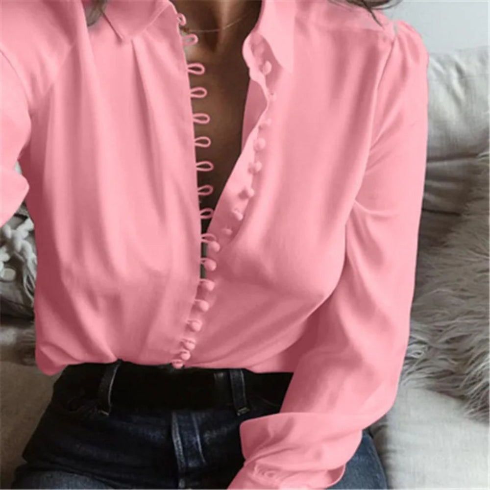 Colette - Elegante blouse met knoopsluiting aan de voorkant en lange mouwen
