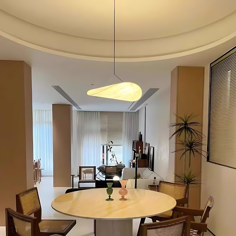 LumiNest – Handgemaakte Japanse Boho Plafondlamp in Zacht Ivoor