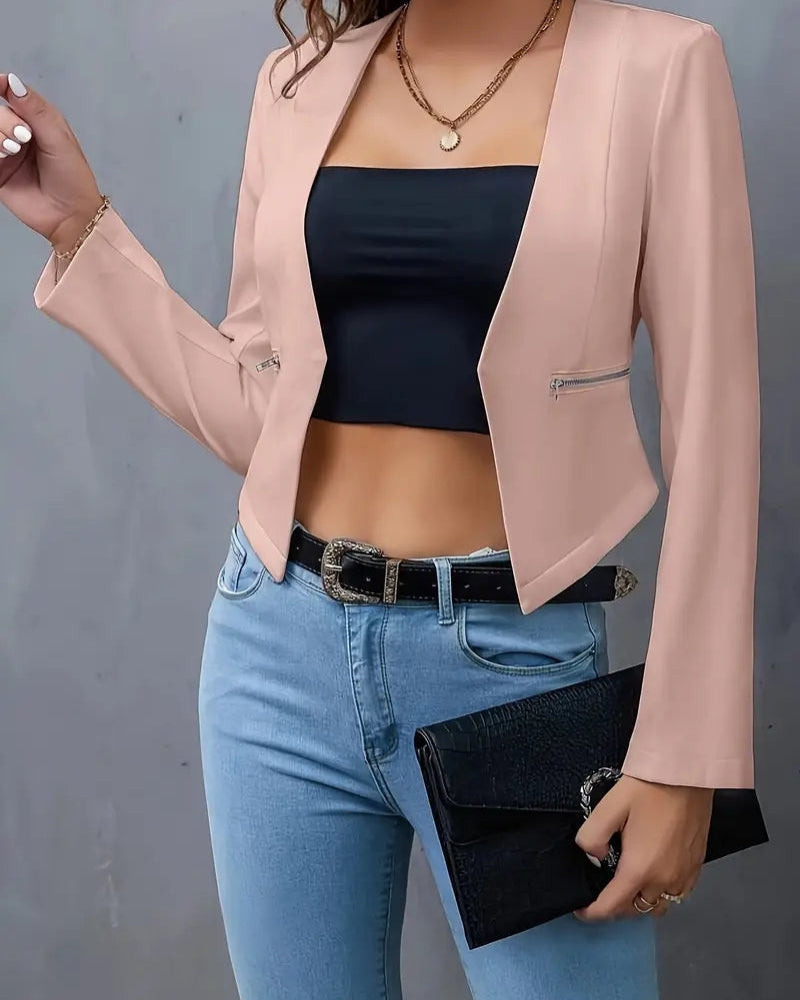 Grace - Elegante blazer met lange mouwen en ritszakken