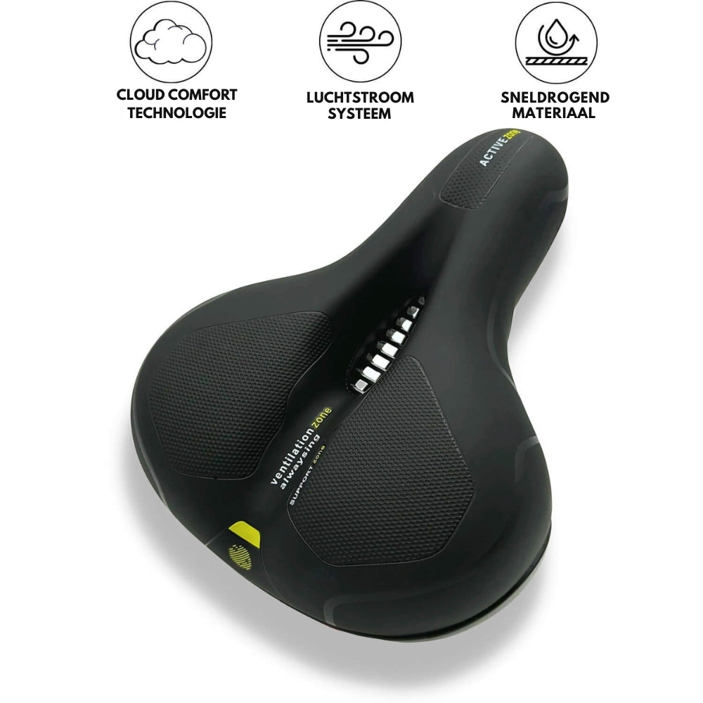 RideWell - Ergonomisch fietszadel met schokabsorberend ontwerp en nachtveiligheidsdetail