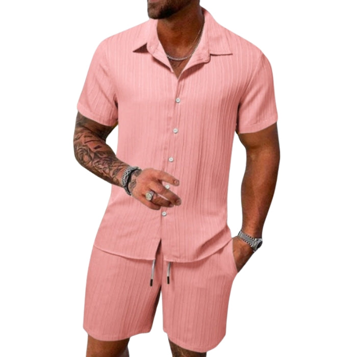 Nico - Twee Piece Set met Korte Mouwen Overhemd en Relaxed Fit Shorts