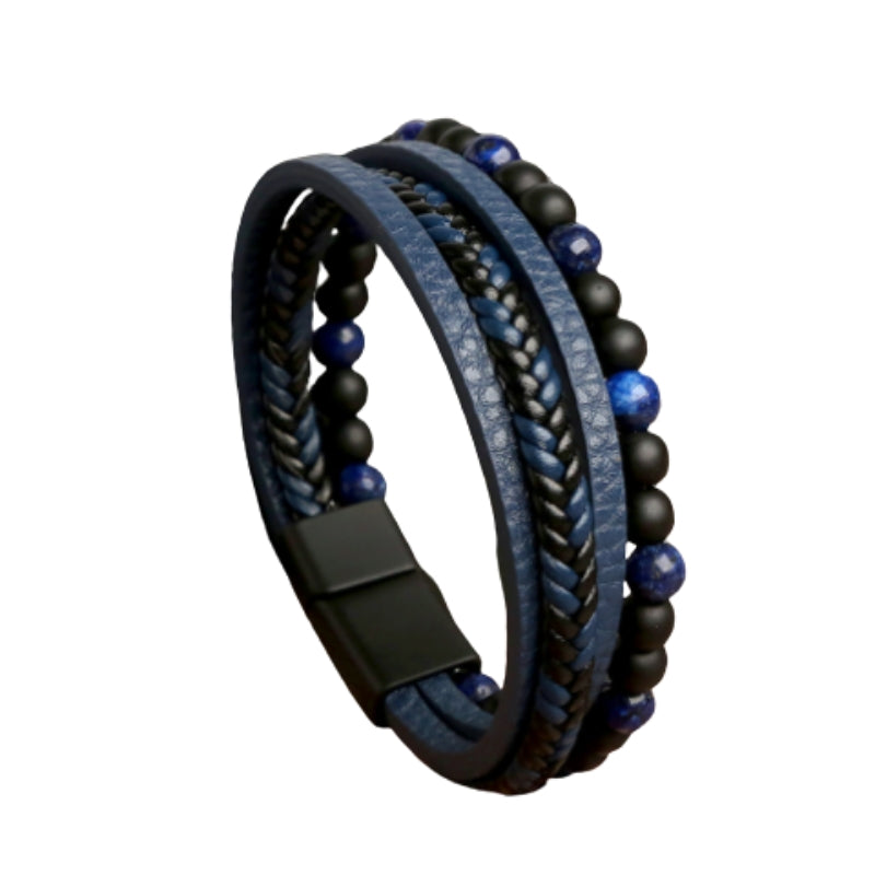 Sebastian – 4 delige Armbandset met Parelband en Magneetsluiting