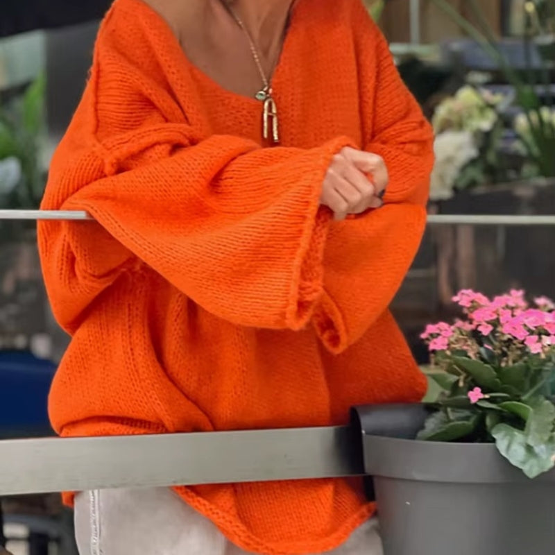 Ariana – Oversized Trui met Raglanmouwen en V Hals