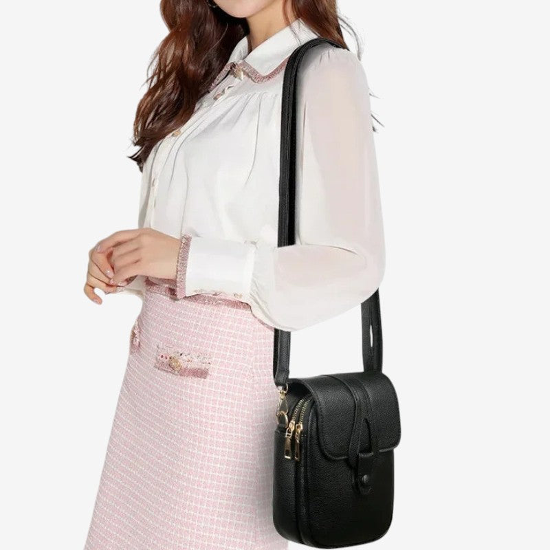 Esra – Crossbody Tas met Afneembare Band en Meerdere Ritsvakken