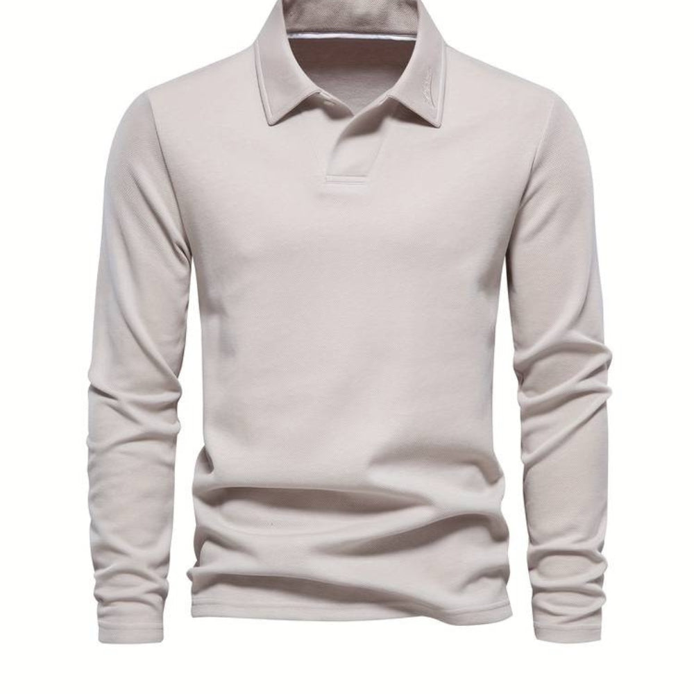 Steave - Elegant overhemd met lange mouwen en kraag naar beneden