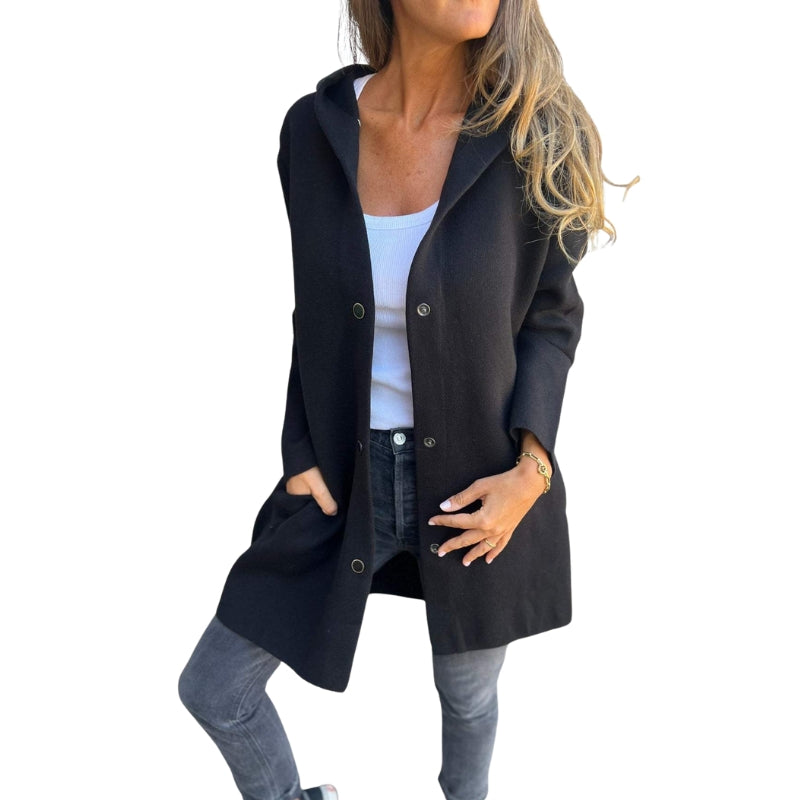 Sofia – Casual Jas met Capuchon en Knopen