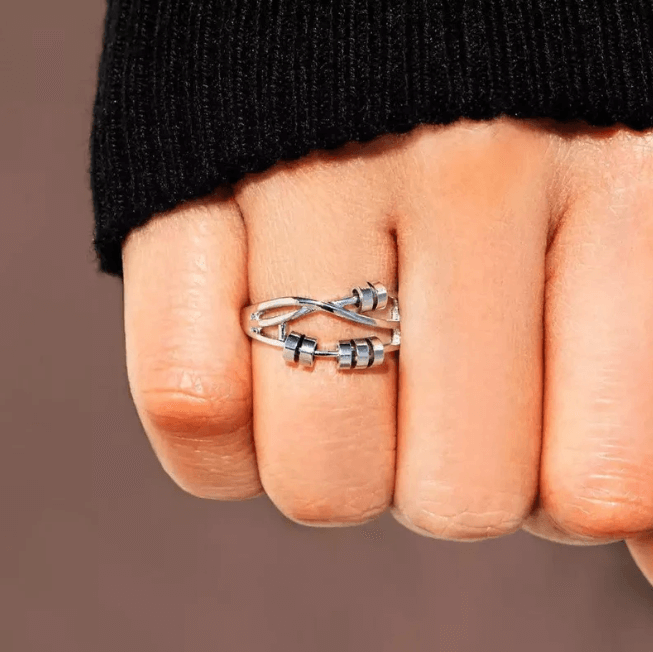 Willow - Stressverlichtende ring met roterende kralen voor focus en comfort