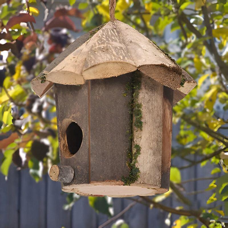 BirdHut - Hutvormig Vogelhuisje met Ophangkoord voor de Tuin
