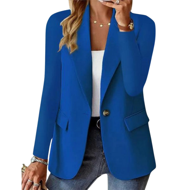 Shirley – Moderne Enkele Knop Blazer met Functionele Zakjes