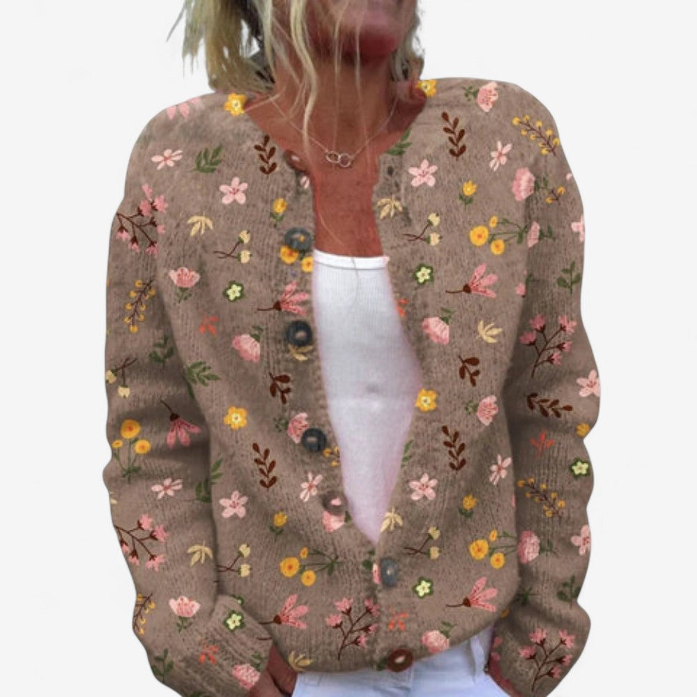 Hannah – Gebloemd Vest met Knopen