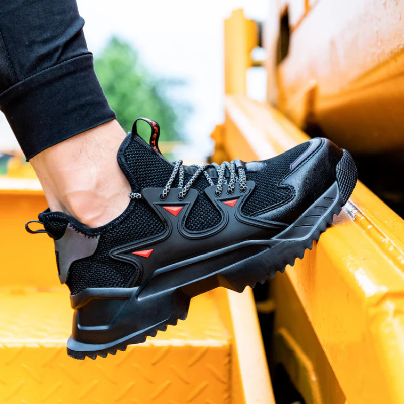 Henry - Schoenen met stalen neus, antislipzool en vetersluiting