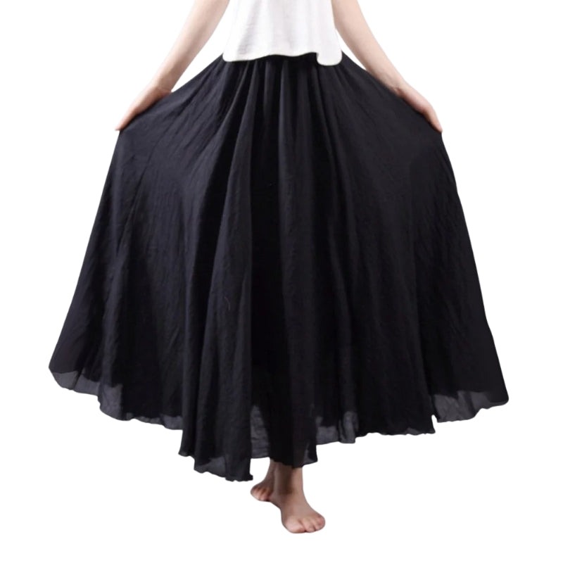 Mireille – Lichtgewicht maxirok met hoge taille