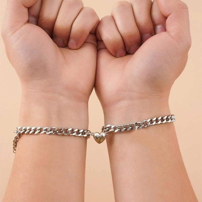 Mila – Klassiek Ketting Link Armbanden met hartaccent en verstelbare pasvorm