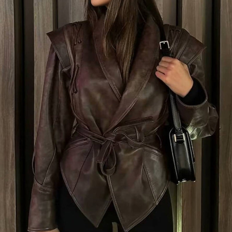 Charlotte - Lange Mouw Jas met Reverskraag en Tailleceintuur