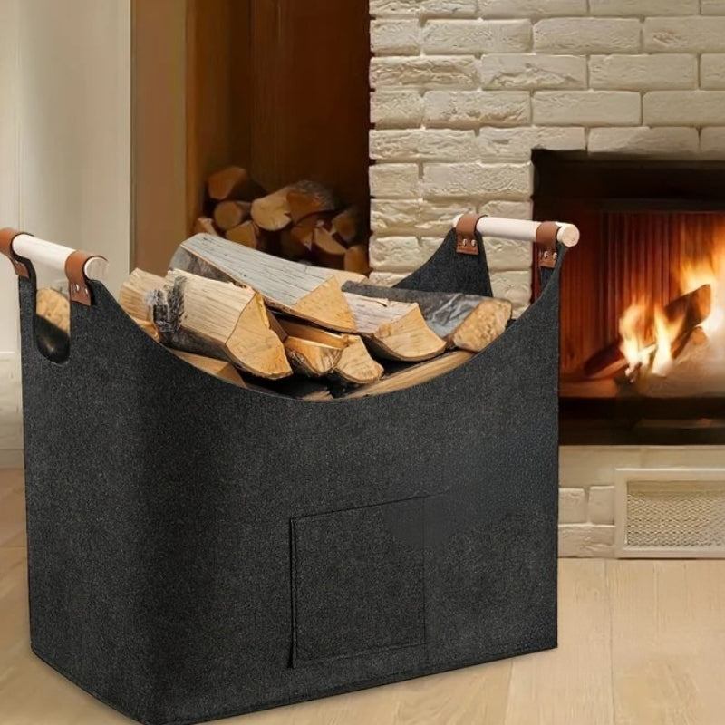 BasketEase – Opvouwbare Opbergmand met Handvat en Zijvak