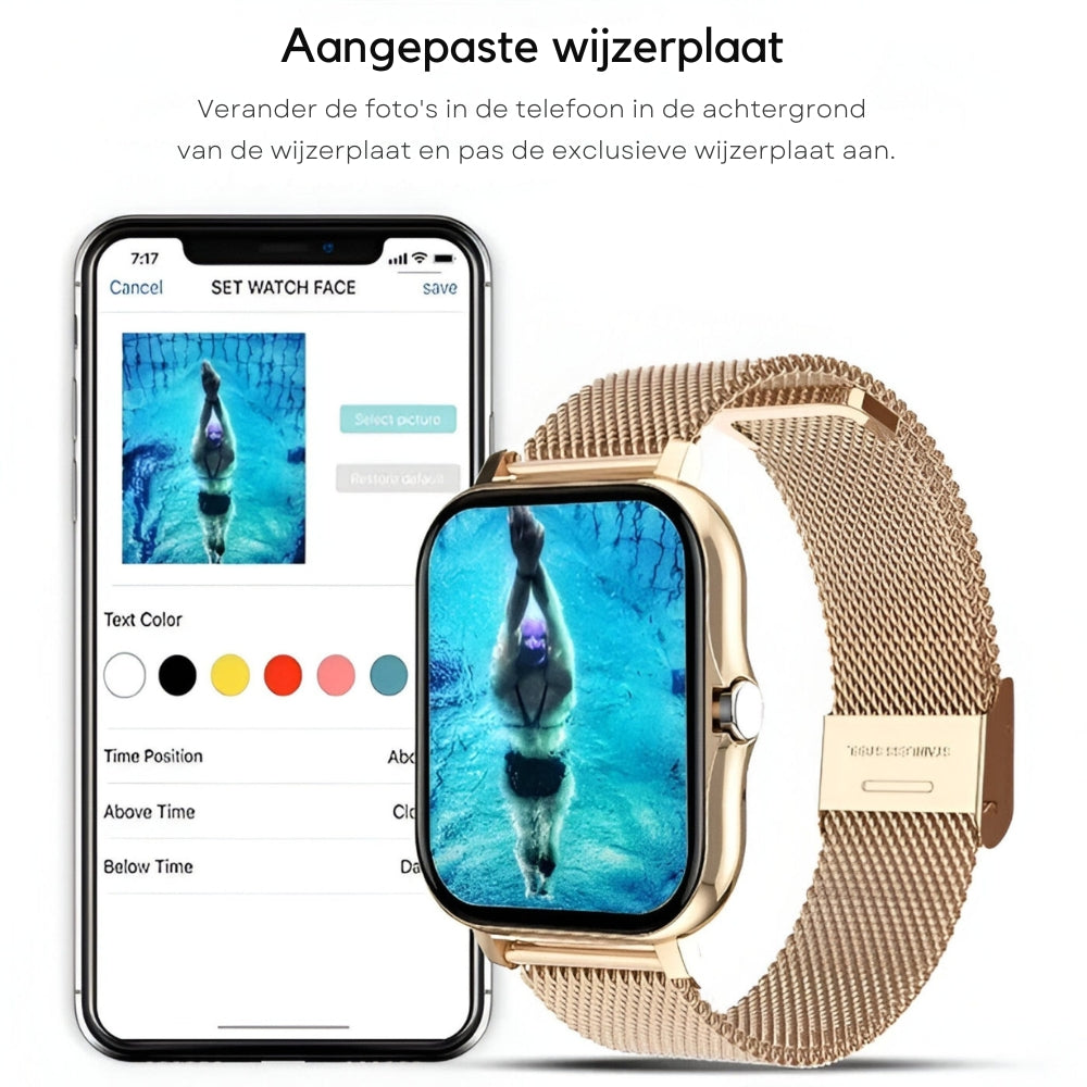 Gawande – Strak smartwatch met verstelbare band en soepel touchscreen