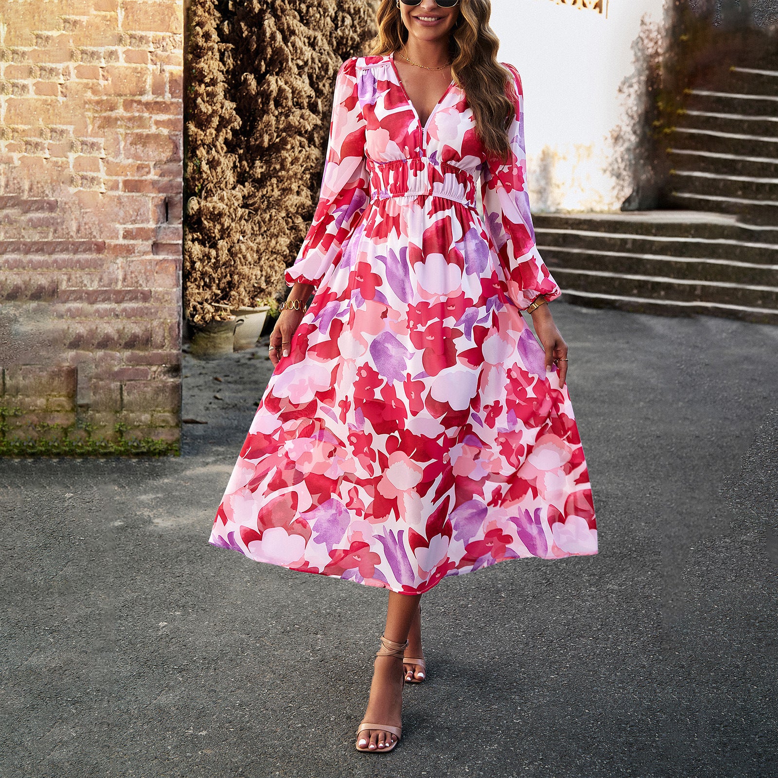 MeshElegance™ - Elegante Feestjurk Met Print