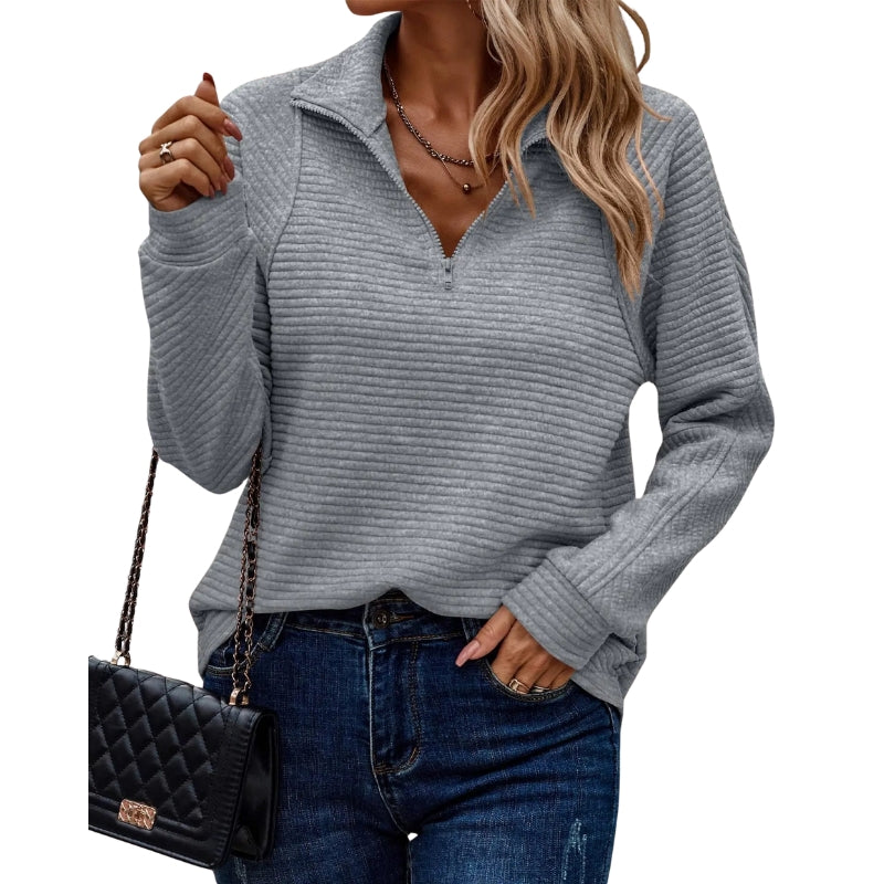 Marissa – Sweatshirt met halve rits en lange mouwen