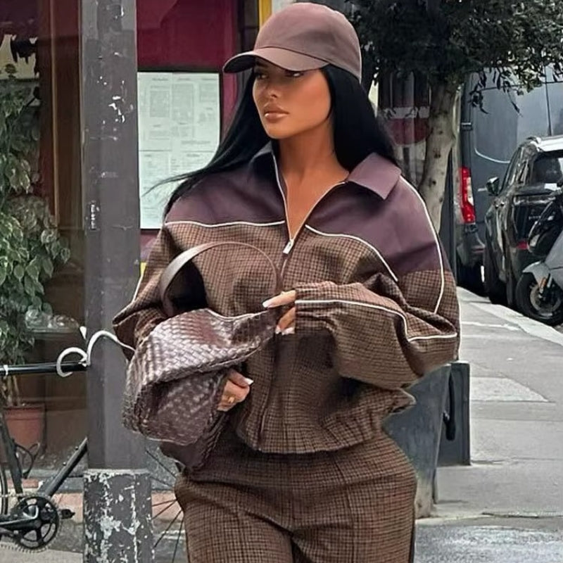 Mila – Lange Mouw Jas met Rits en Kraag naar beneden