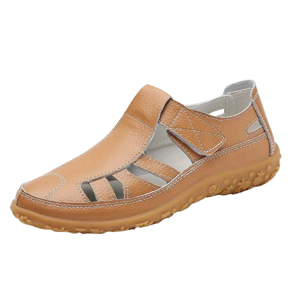 Sarah - Gesloten Teen Schoenen met Klittenbandsluiting en Verstelbare Pasvorm