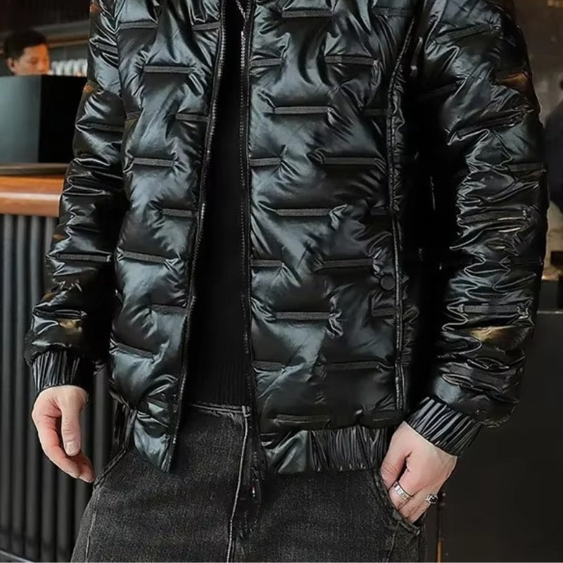 Henry – Lange Mouw Gewatteerde Jas met Capuchon en Ritssluiting