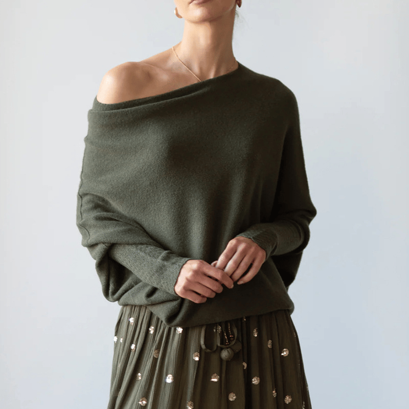 Frina - Stijlvolle Off Shoulder Sweater met subtiele eveals