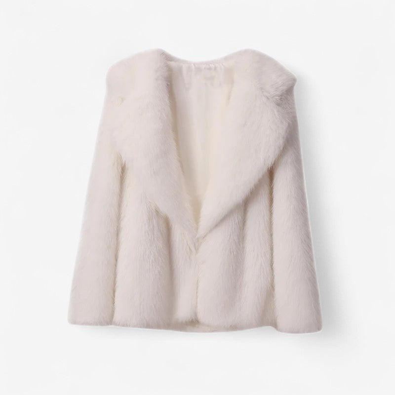 Ashley - Lange Mouwen Jas met Zijzakken en Open Voorkant