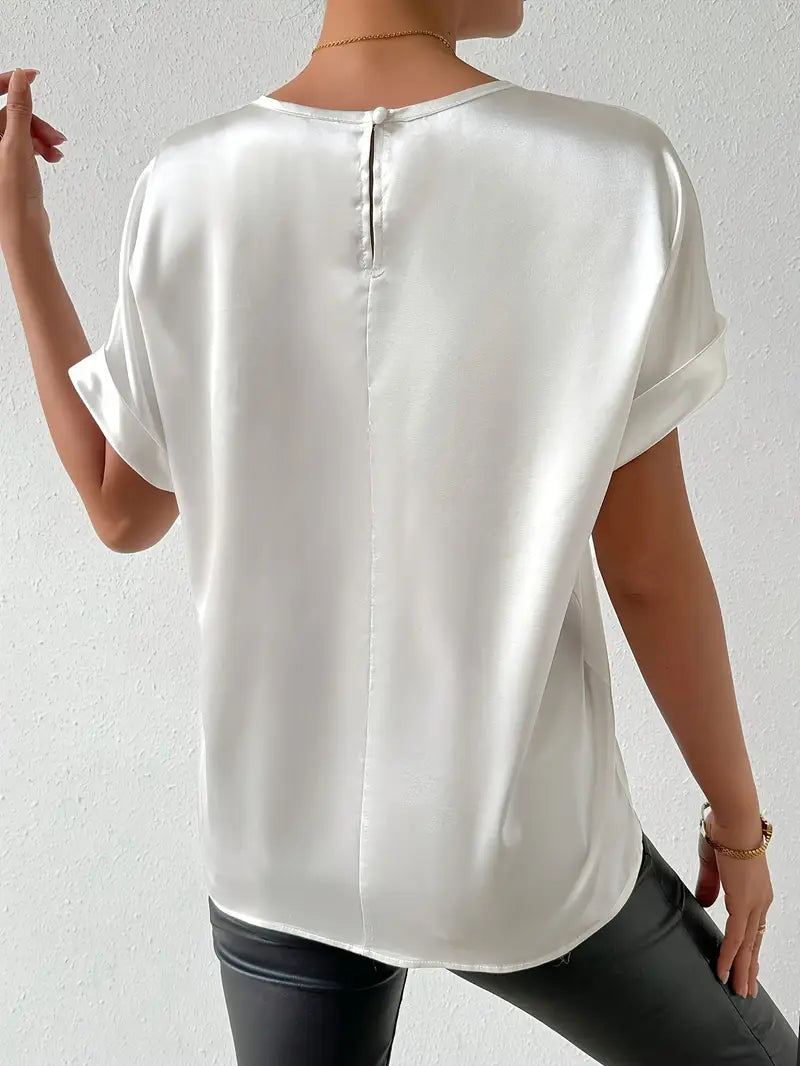 Norma - Elegant T-shirt met korte mouwen en ronde streep