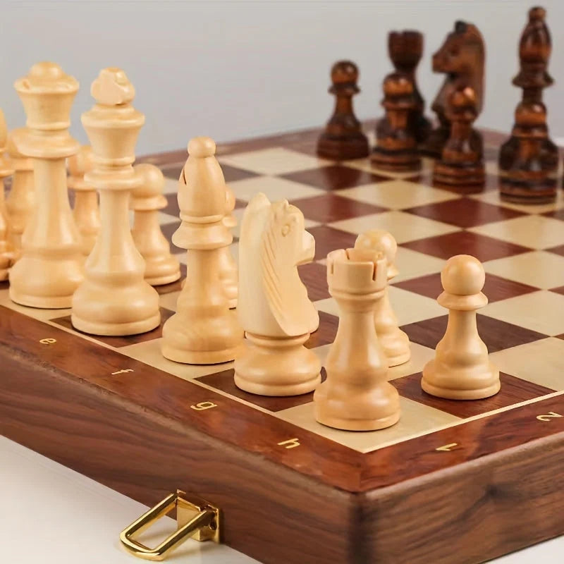 GameMaster – Premium Houten Schaakset met Extra Dames