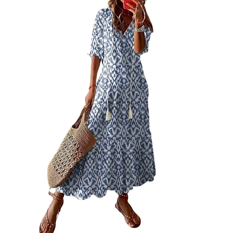 Caroline – Casual Jurk met Bloemenprint en Flatterende V-hals