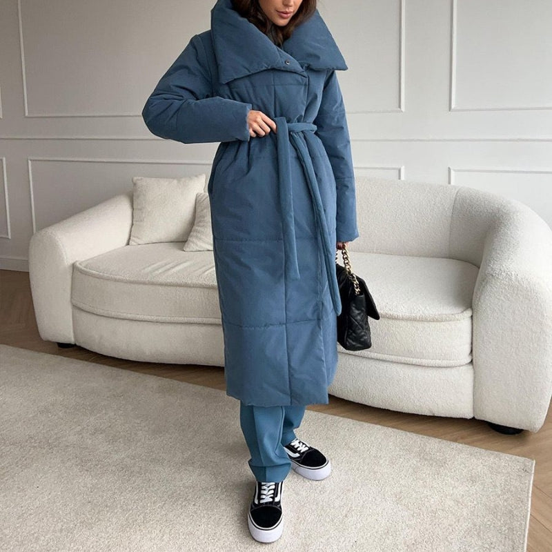 Natalie – Jas met lange mouwen tailleband en zakdetails