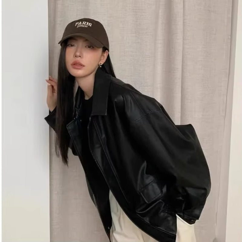 Brooklyn – Lange Mouwen Jas met Reverskraag en Geribde Zoom