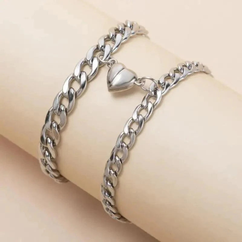 Mila – Klassiek Ketting Link Armbanden met hartaccent en verstelbare pasvorm