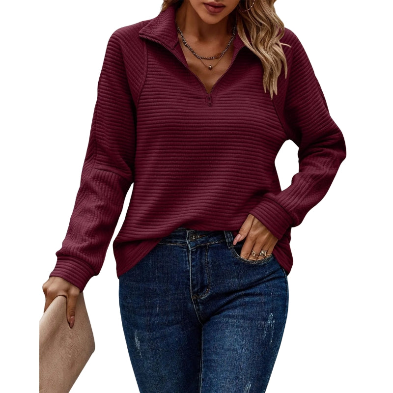 Marissa – Sweatshirt met halve rits en lange mouwen