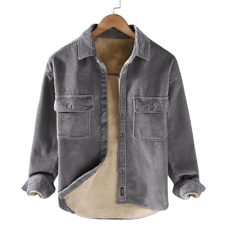 Charles – Casual Corduroy Overhemdjas met Lange Mouwen