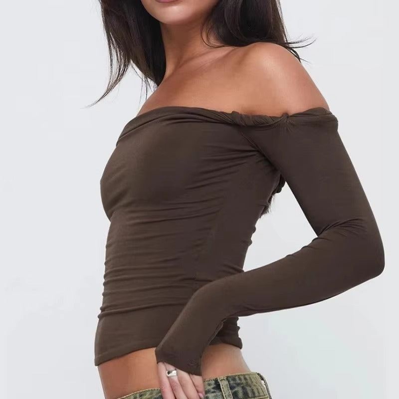Natalia - Off-shoulder Top met Lange Mouwen